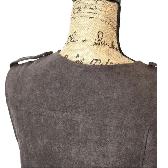 ASTR Women's Regular Suede Moto Jacket Vest Size Medium Gun Metal Gray - Picture 5 of 16